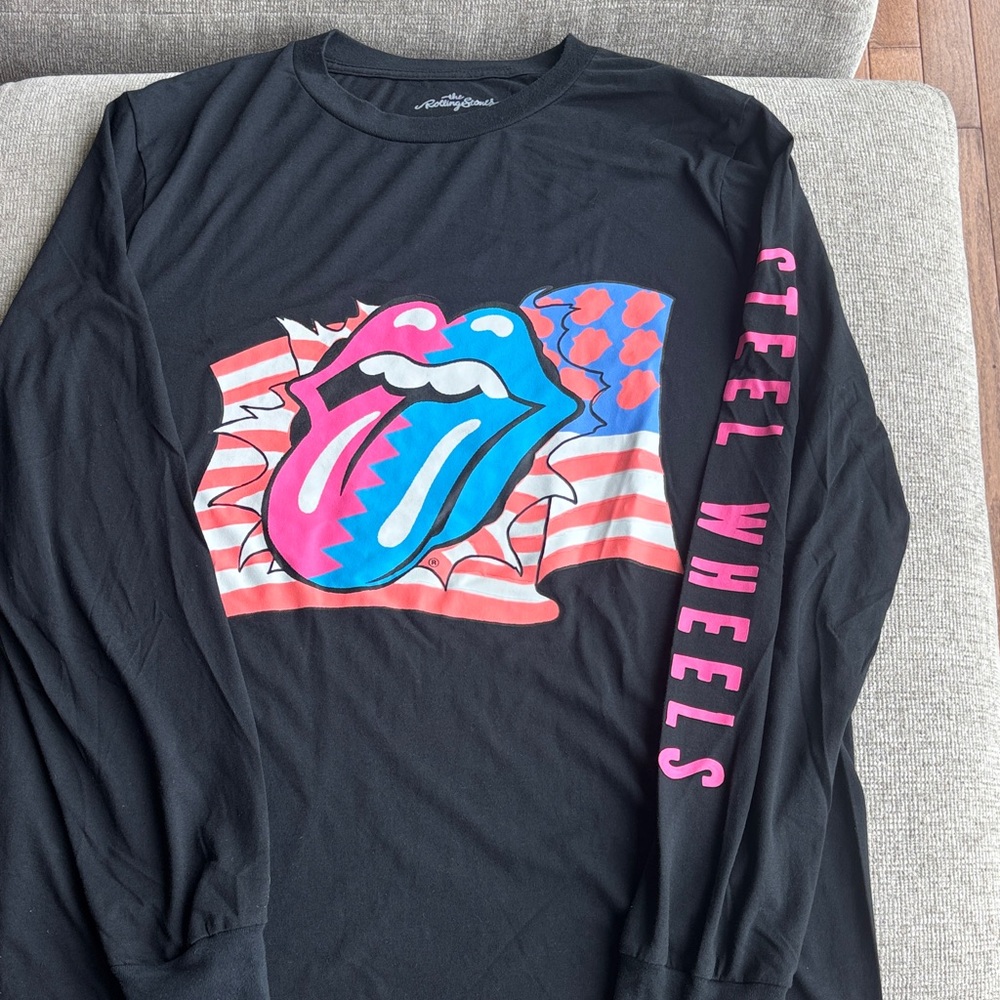 Rolling Stones - Steel Wheels Tour LS Tee with Iconic Tongue Design